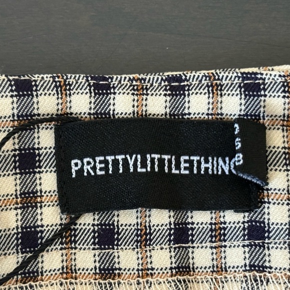 😍2/$20 NWOT Pretty Little Thing Sz 6 Plaid High Waist Slim Zip Ankle Trousers - Picture 7 of 12